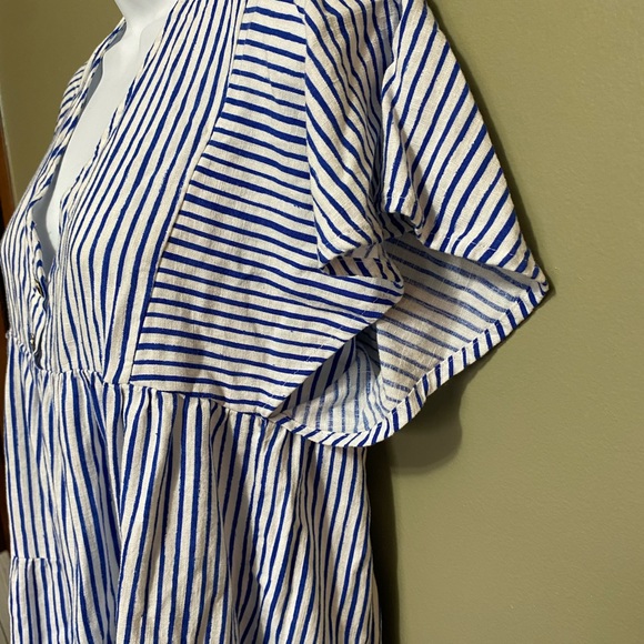 Zara Blue and White Striped Mini Dress, Size M - Picture 3 of 6